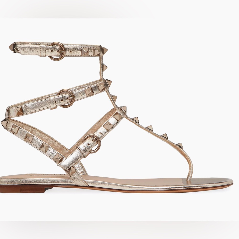 Valentino Rockstud Metallic Sandals